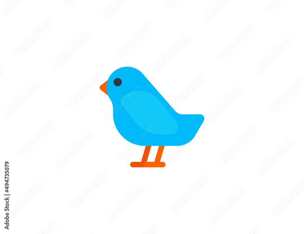 Blue bird vector flat emoticon. Isolated Bird emoji illustration. Bird icon Blue bird vector flat emoticon. Isolated Bird emoji illustration. Bird icon