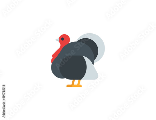 Thanksgiving Turkey vector isolated icon. Turkey emoji illustration.