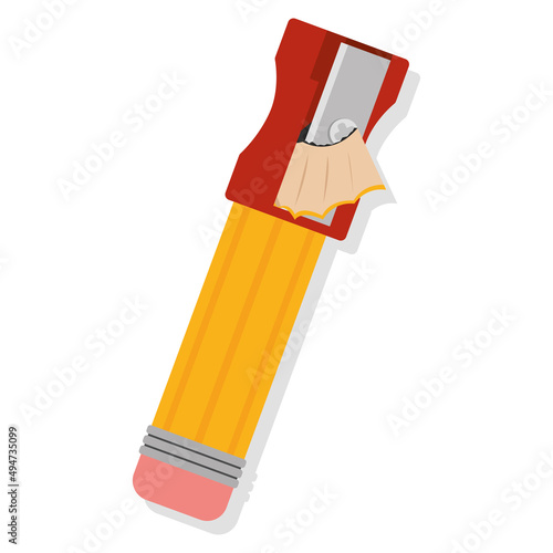 Isolated pencil sharpener supplies school vector illustration