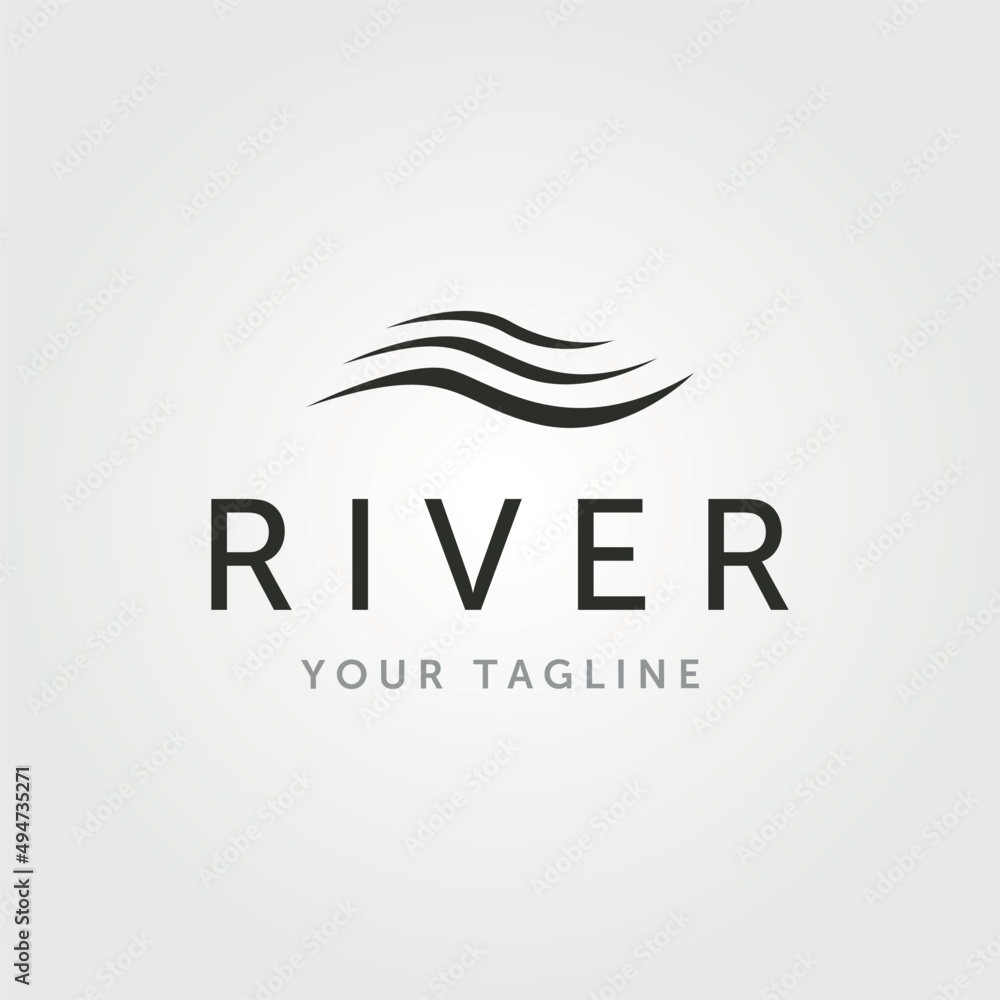 Fototapeta premium abstract river wave logo vector symbol illustration design, wave icon design