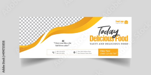 restaurant Food Promotional cover banner template design, modern flat restaurant business cover, banner, social media cover, timeline cover, web banner, template design.