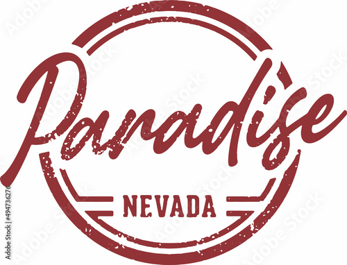 Paradise Nevada USA City Stamp