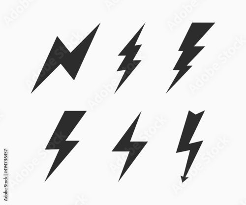 Lightning Thunderbolt Icon Vector. Flash Symbol Illustration. Lighting Flash Icons Set.