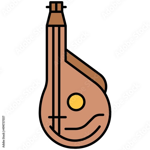 Bandura icon, Ukraine related vector illustration