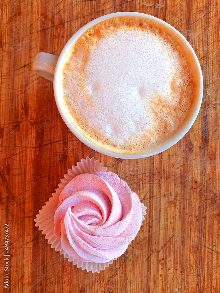 very tasty cup of coffee with cookies very tasty cup of coffee with cookies