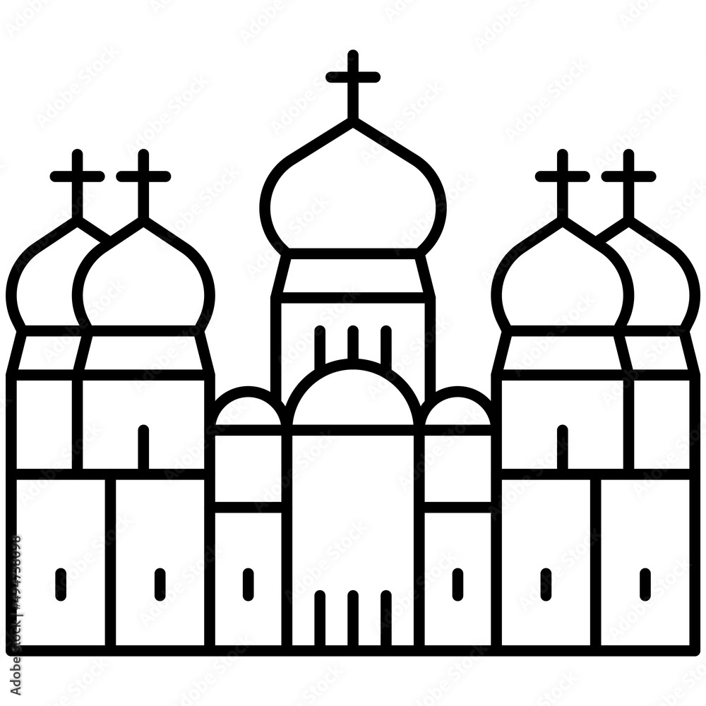 Kiev Pechersk Lavra icon, Ukraine related vector illustration Kiev Pechersk Lavra icon, Ukraine related vector illustration