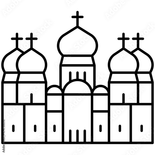 Kiev Pechersk Lavra icon, Ukraine related vector illustration