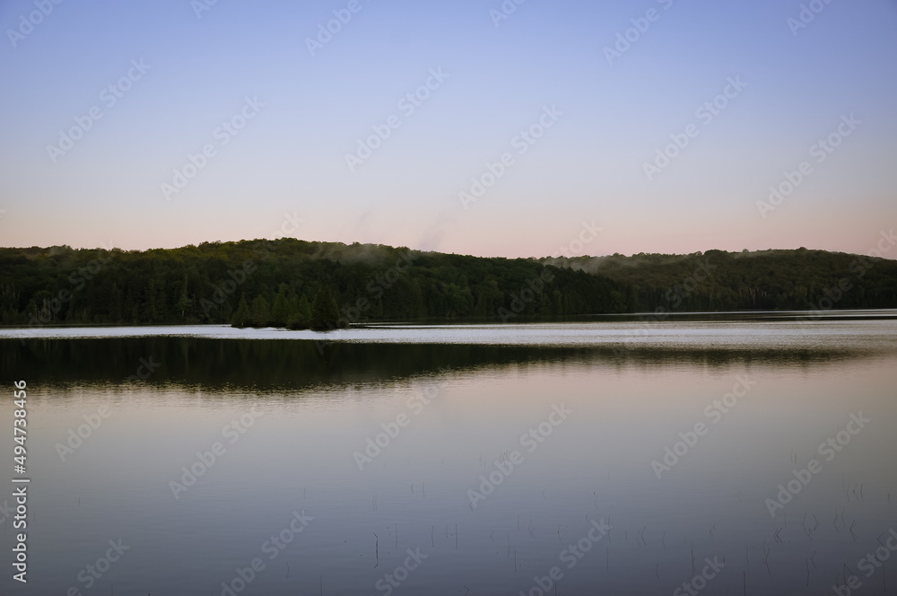 Reflection of landscapes in the water