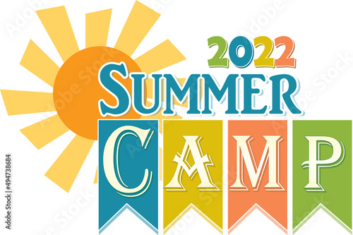 Summer Camp 2022 Logo with Sun