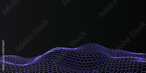Black background and hexagon wave wallpaper