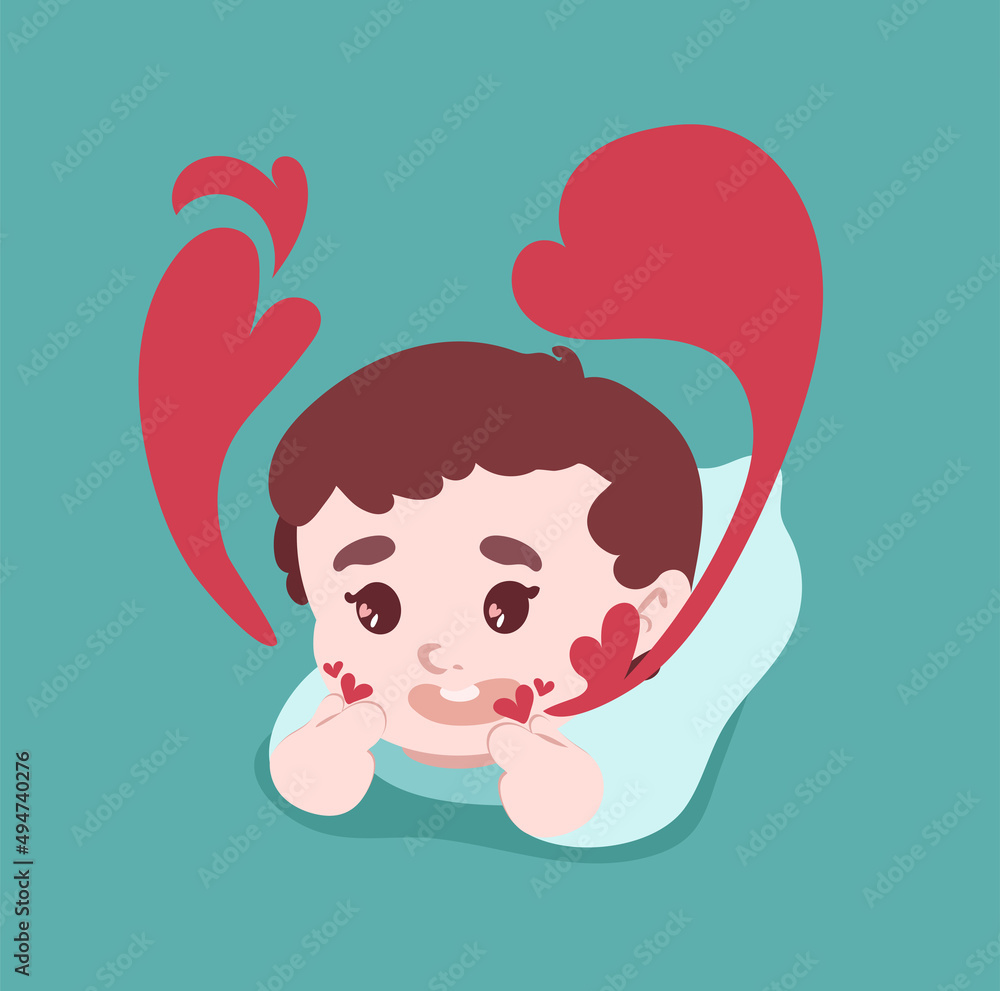 baby with hearts cute illustration baby with hearts cute illustration