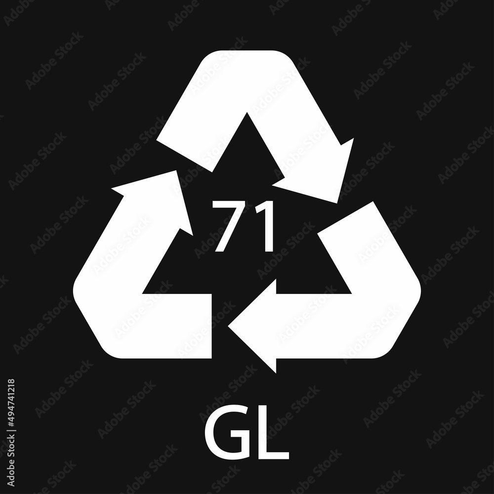 Green Glass recycling code 71 GL. Vector illustration Green Glass recycling code 71 GL. Vector illustration