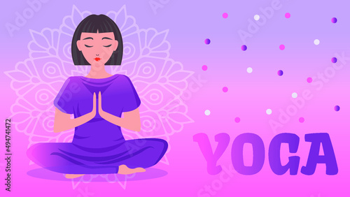 yoga studio web banner template for instagramm, website