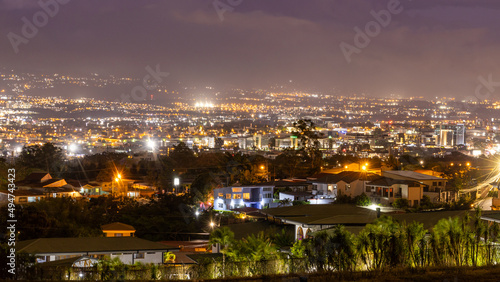 San Jose, Costa Rica, Night city panorama, Urban view