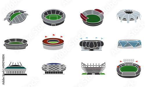 Set group desings stadium vector illustration