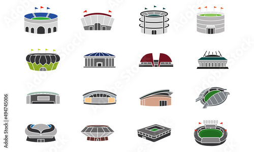 Set group desings stadium vector illustration
