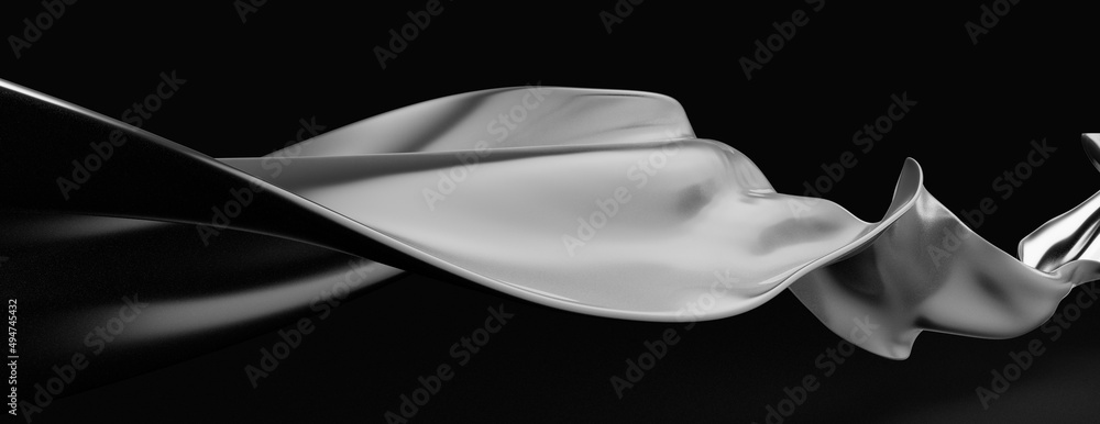 Fototapeta premium Black background with 3d shape. 3d illustration, 3d rendering.