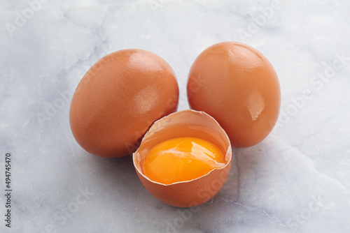 Fresh chicken Eggs with yolk