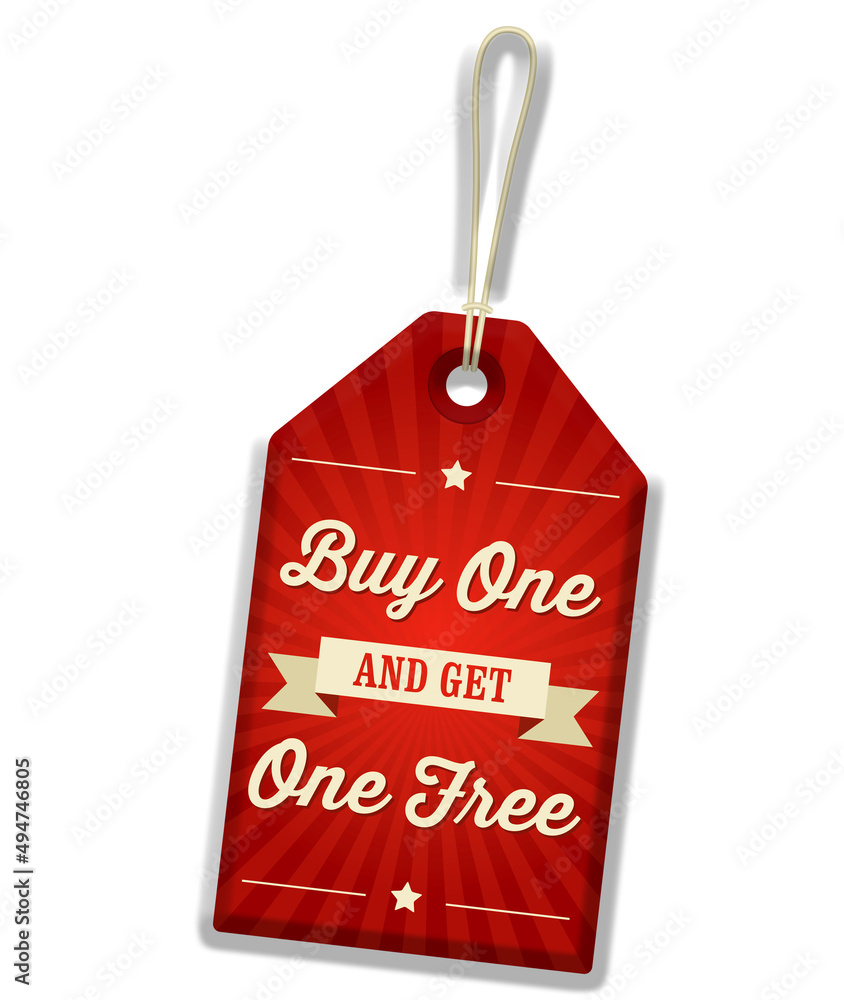 tag buy one get one free