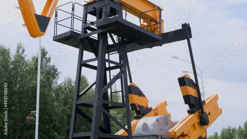 Wallpaper Mural Drilling rig in an oil field. Extraction of oil from underground. Oil production, natural gas. Cost of a barrel of oil Torontodigital.ca