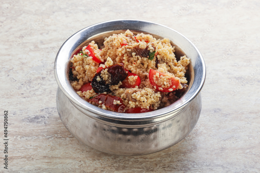 Arabic cous cous with meat and tomato Arabic cous cous with meat and tomato