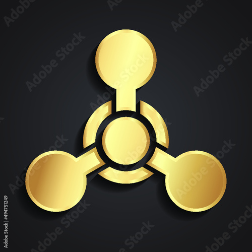 chemical weapon 3d golden metal symbol