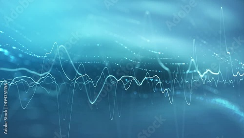 Abstract oscillation wavy lines looping animation.