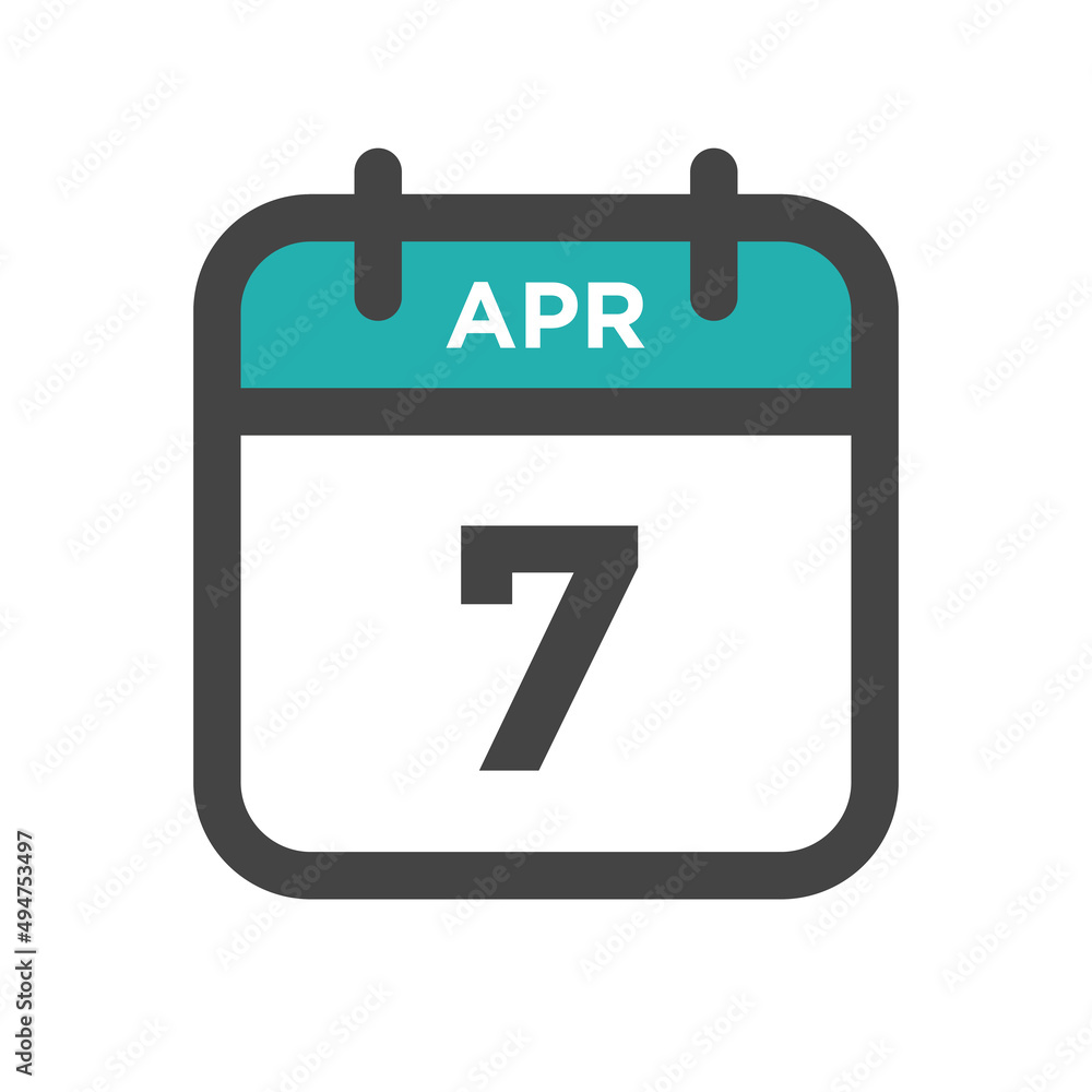 April 7 Calendar Day or Calender Date for Deadline & Appointment April 7 Calendar Day or Calender Date for Deadline & Appointment