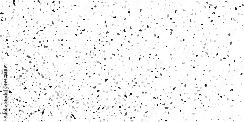 Silver glitter confetti on a white background. Illustration of a drop of shiny particles.