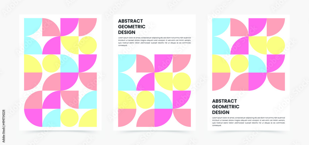 Geometry minimalistic artwork cover with shape and figure. Abstract pattern design style for cover, web banner, landing page, business presentation, branding, packaging, wallpaper