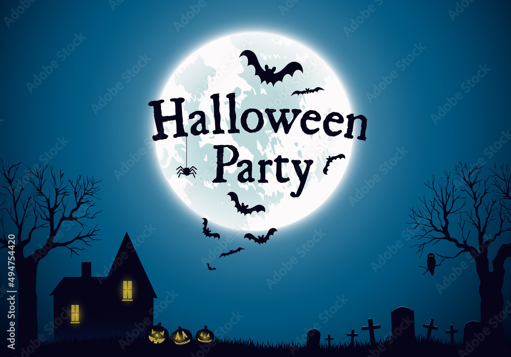 Halloween Party Background Vector Template