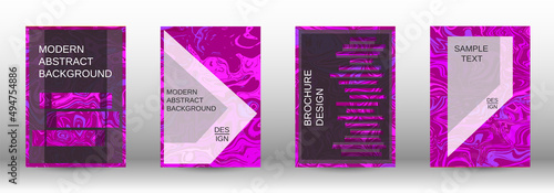 A set of modern covers. Abstract marble pattern.