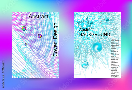 Set of modern abstract musical backgrounds. Sound flyer for creating a fashionable cover, banner, poster, booklet.