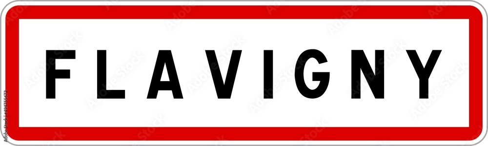 Panneau entrée ville agglomération Flavigny / Town entrance sign Flavigny Panneau entrée ville agglomération Flavigny / Town entrance sign Flavigny