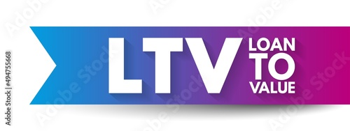 LTV Loan to Value - ratio of a loan to the value of an asset purchased, acronym text concept background