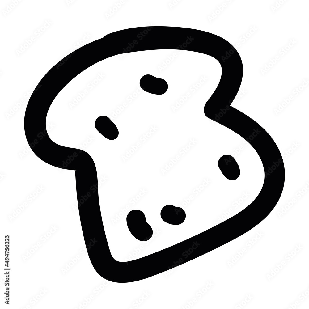 Isolated slice of bread icon flat design Vector Isolated slice of bread icon flat design Vector