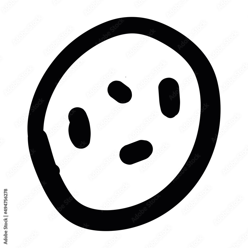 Fototapeta premium Isolated chocolate chip cookie icon flat design Vector