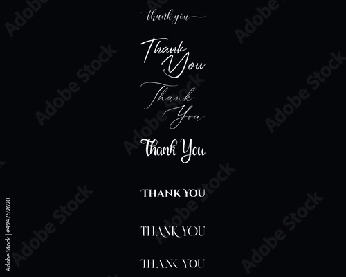 Thankyou in the 7 different creative lettering style photo