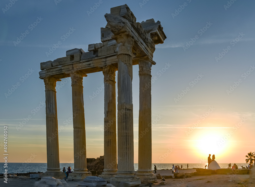Sunset views at Side Apollon Temple