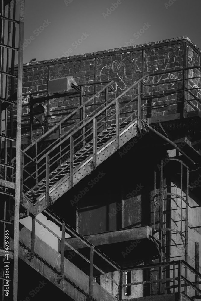 Fototapeta premium steel staircase in steel plant