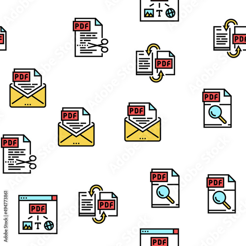 Pdf Electronic File Vector Seamless Pattern Thin Line Illustration