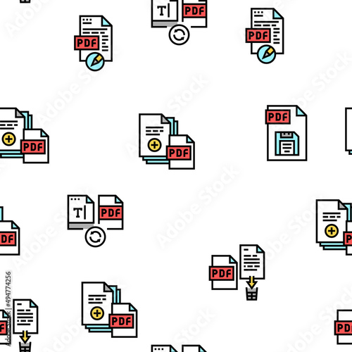 Pdf Electronic File Vector Seamless Pattern Thin Line Illustration