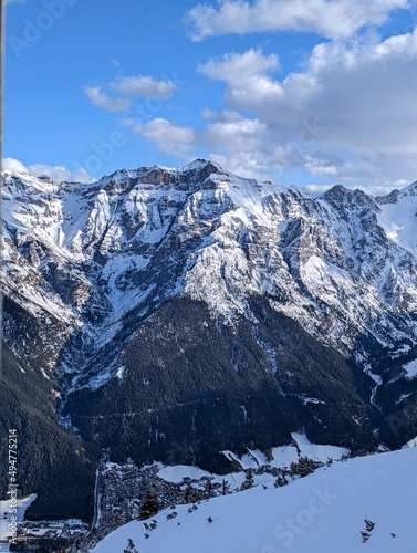 snow covered mountains