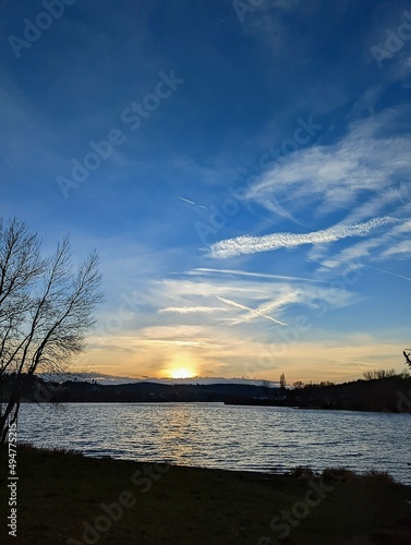 sunset over the river