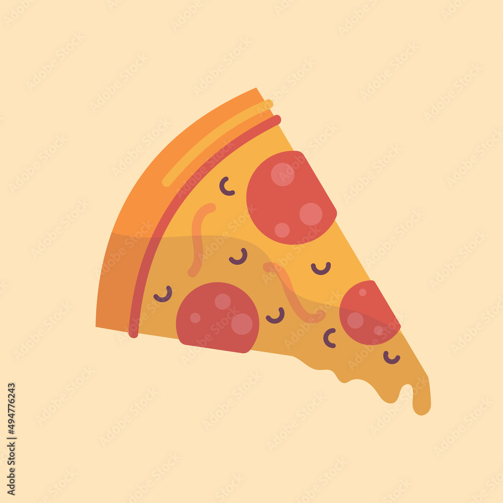 slice of pizza, pizza form top, pizza icon, cartoon pizza, flat pizza ...