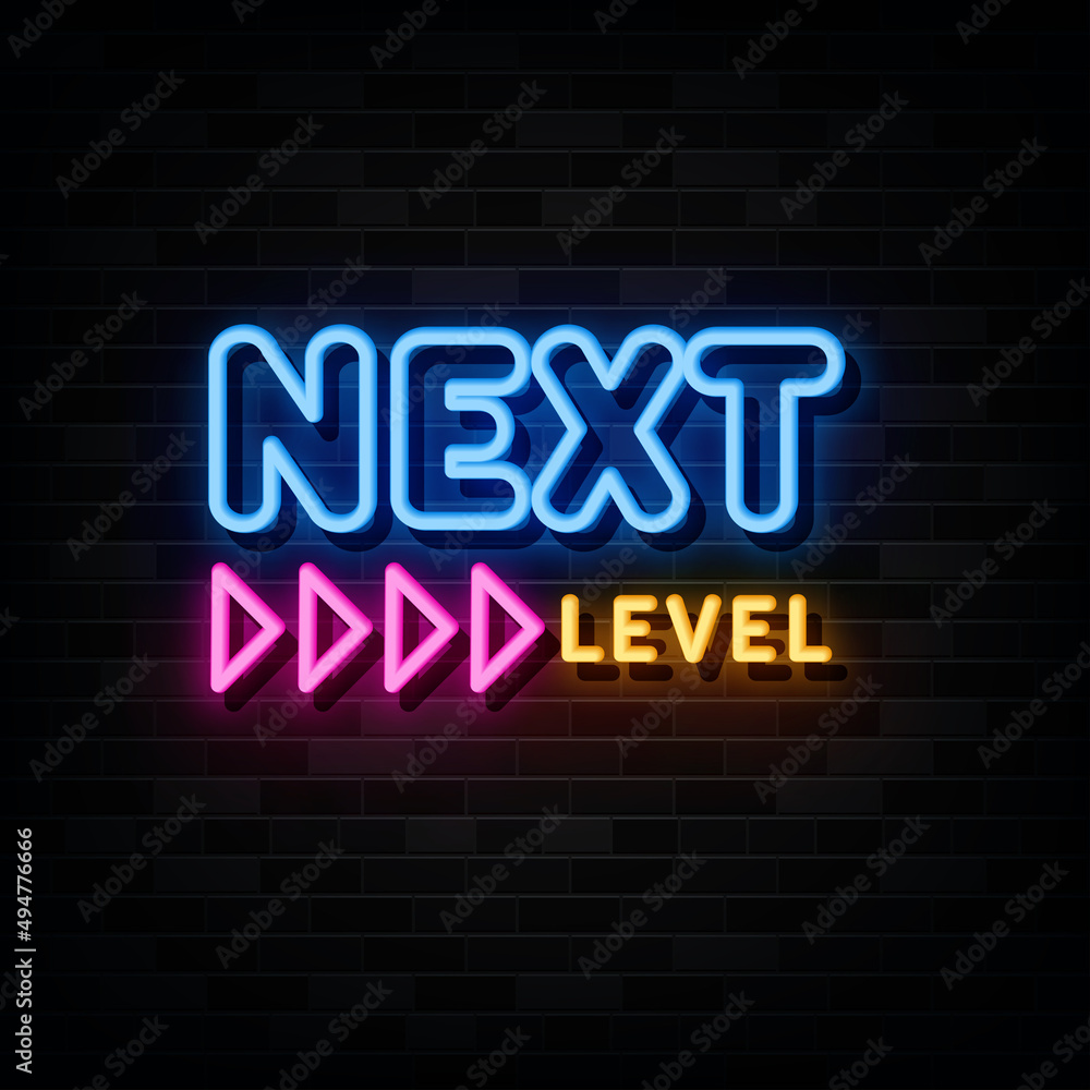 Next Level Neon Signs Vector Next Level Neon Signs Vector