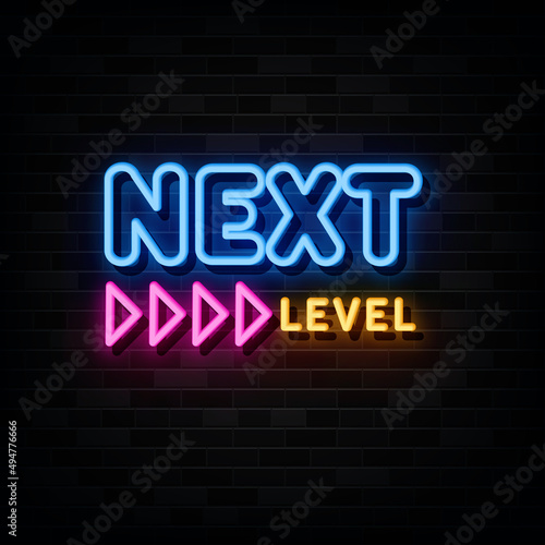 Next Level Neon Signs Vector