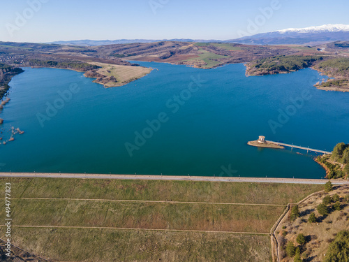 Aerial view of Dyakovo Reservoir, Bulgaria photo