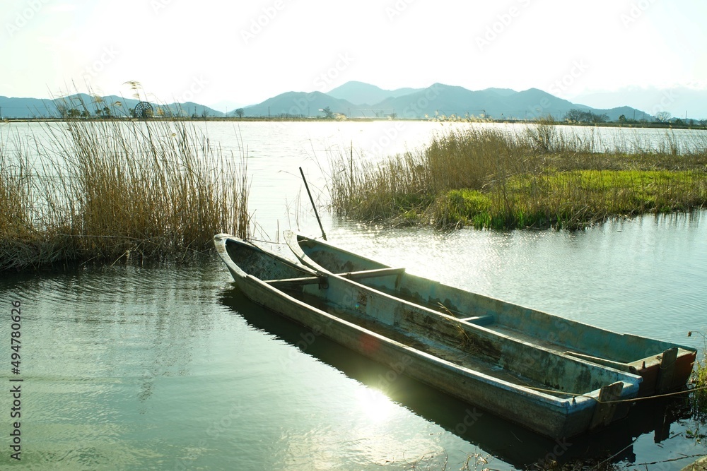 Evening scene of IBANAIKO river, Shiga