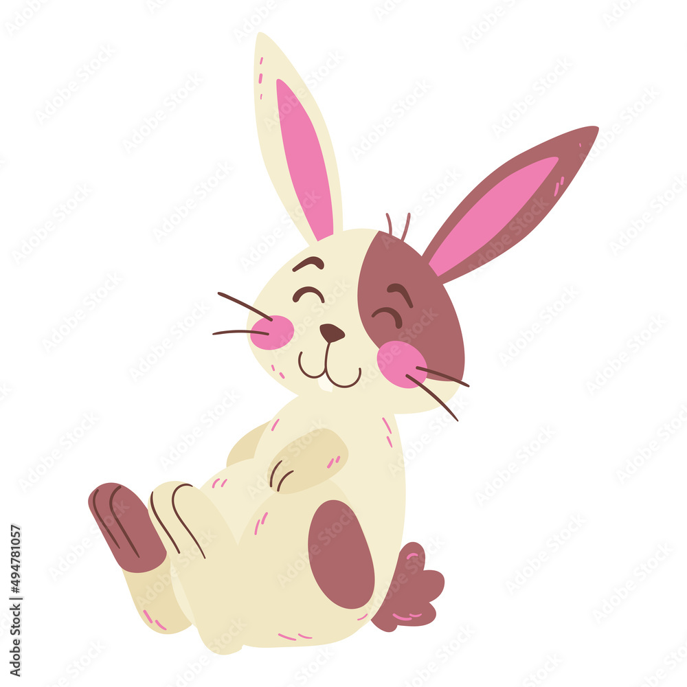 Isolated cute easter bunny animal character Vector Isolated cute easter bunny animal character Vector